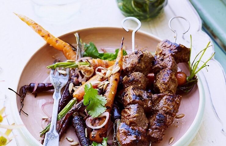 Indian-Spiced Lamb with Carrot Salad