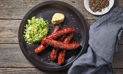 Smoked Sausage with Brusselkraut