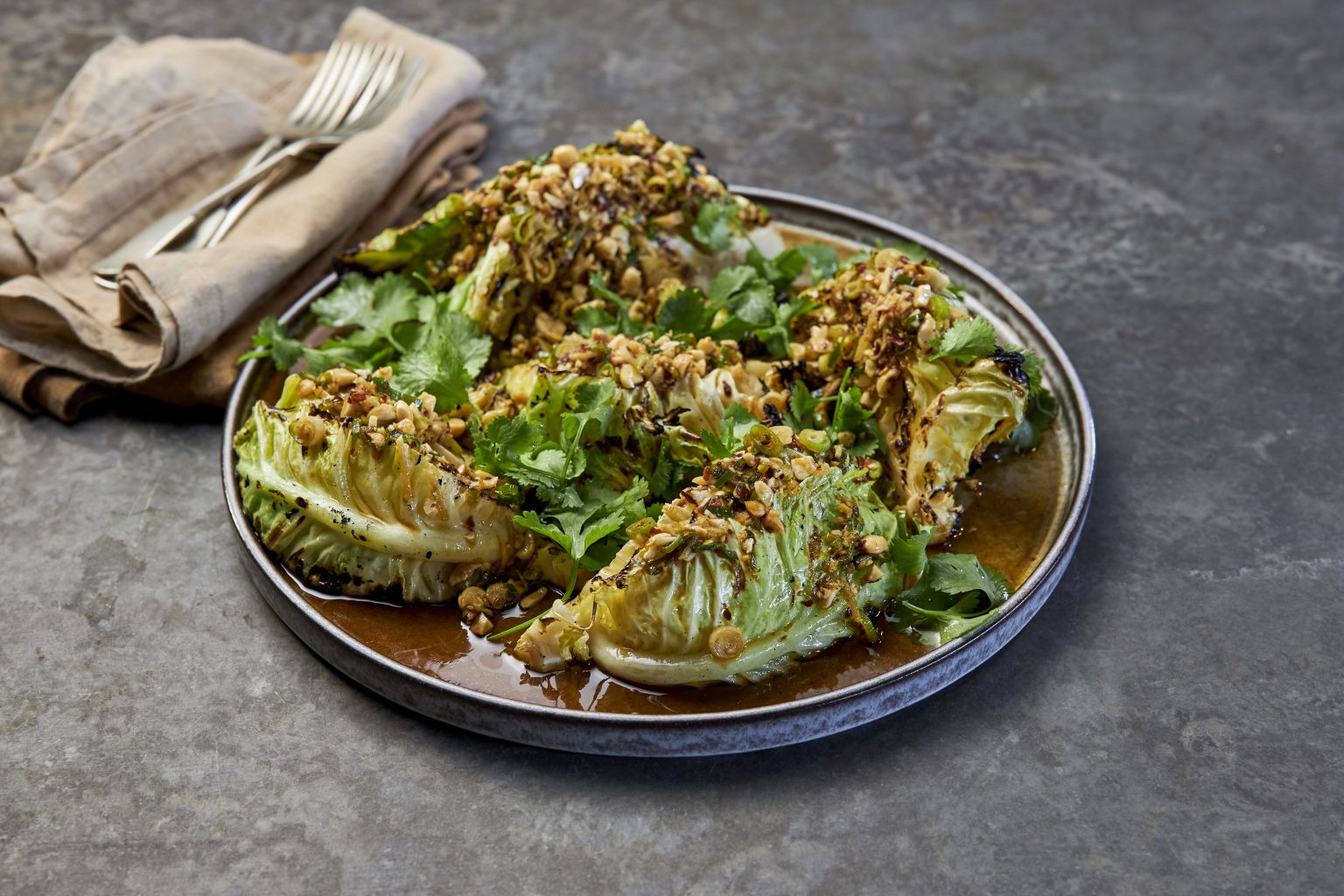 Charred Cabbage with Peanut & Chilli Relish - Farm to Fork