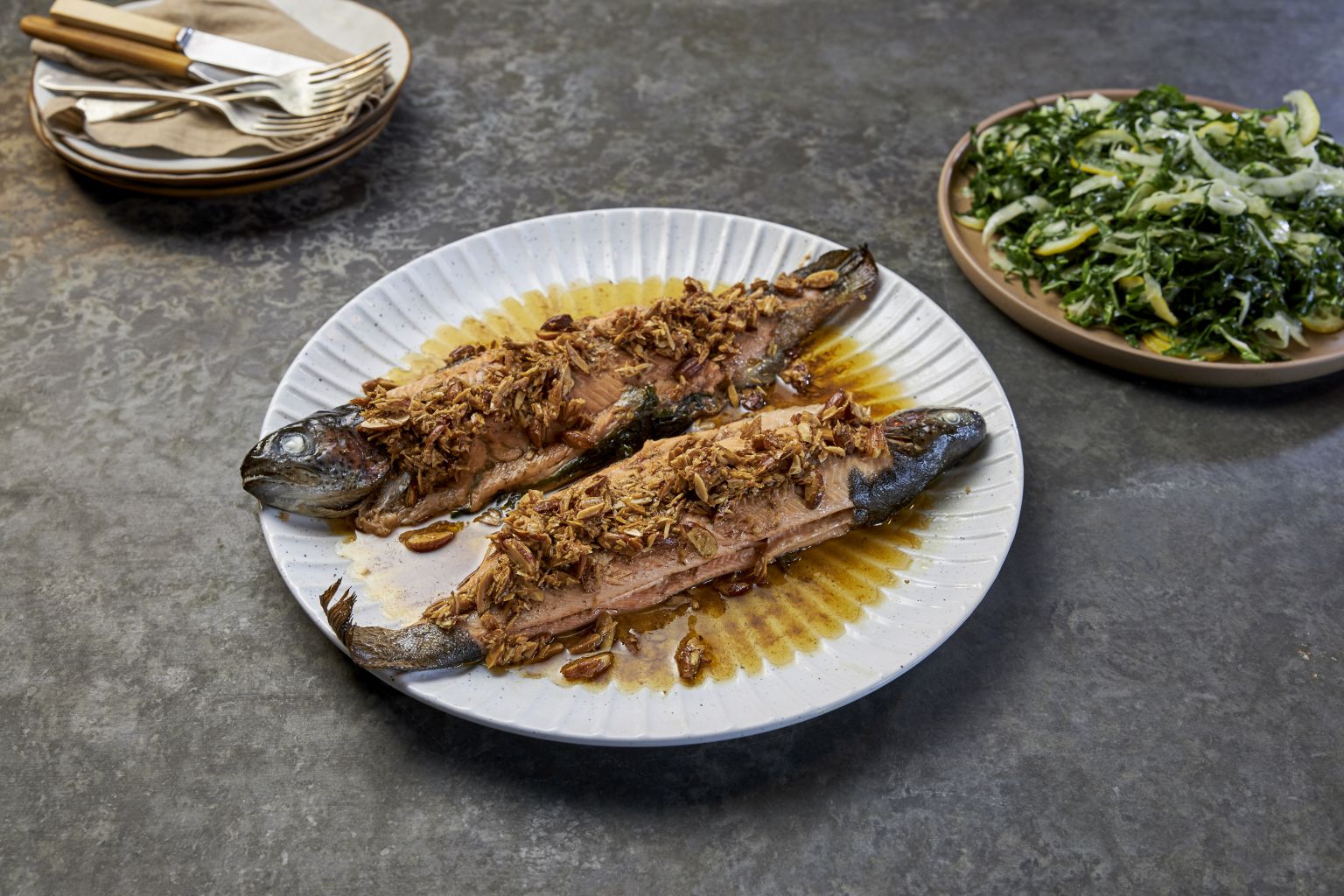 Trout Almondine with Lemon & Fennel Salad - Farm to Fork