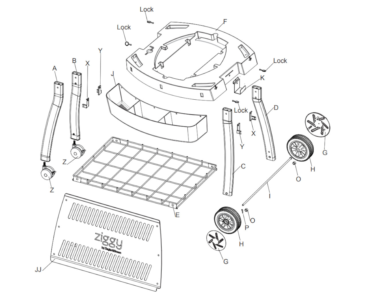 Spare Parts for Ziggy Trolley For Triple Grill