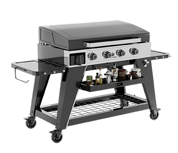 Beefmaster Griddle 4 Burner Flat Top BBQ on Cart