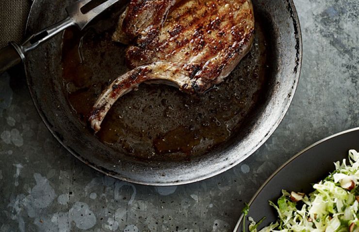 Pork Cutlets with Cabbage Salad