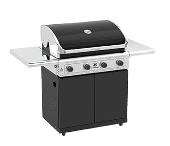  Beefmaster Classic 4 Burner BBQ on Classic Cart with Folding Shelves