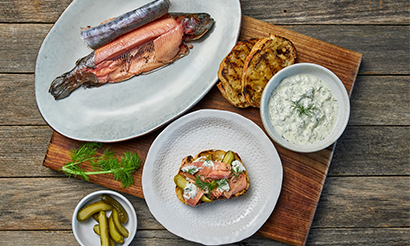 Hot Smoked Rainbow Trout with Dill and Lemon Yoghurt
