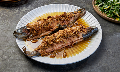 Trout Almondine with Lemon & Fennel Salad