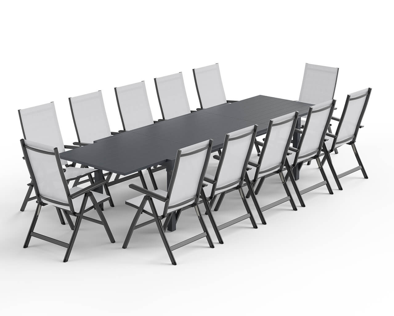 Frankie-Jette 13 Piece Extension Dining Setting - Gunmetal Grey, , hi-res image number null