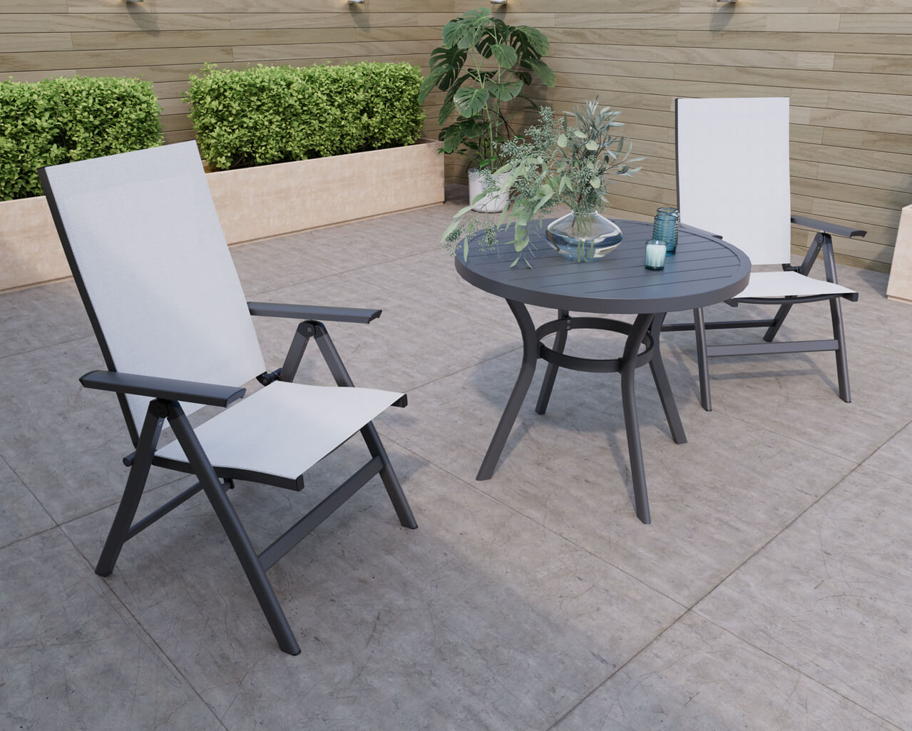 Frankie-Jette 3 Piece Chat Setting - Gunmetal Grey, , hi-res image number null