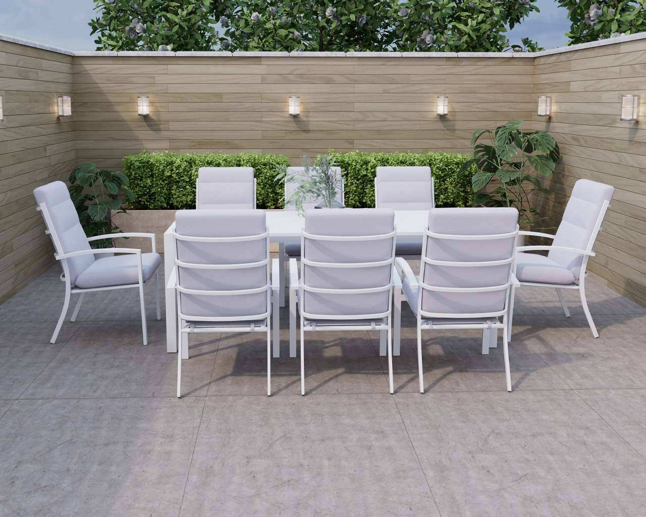 Jette 8 Seater Dining Setting Bundle - Bone, Bone, hi-res image number null