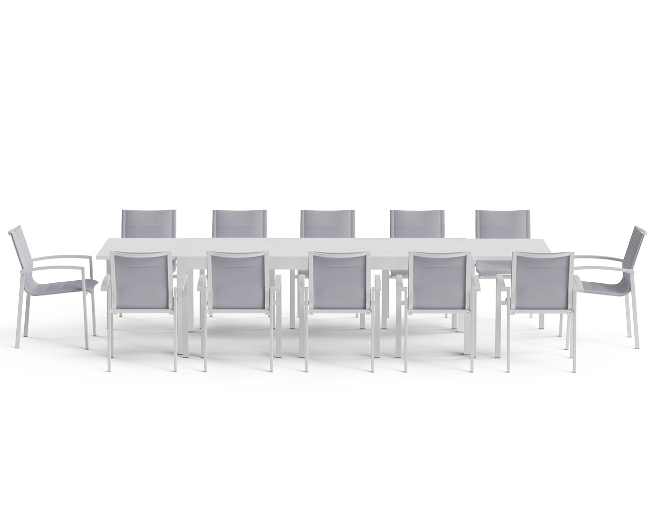 Boston-Sinta 13-Piece Extension Dining Setting - White, White, hi-res image number null