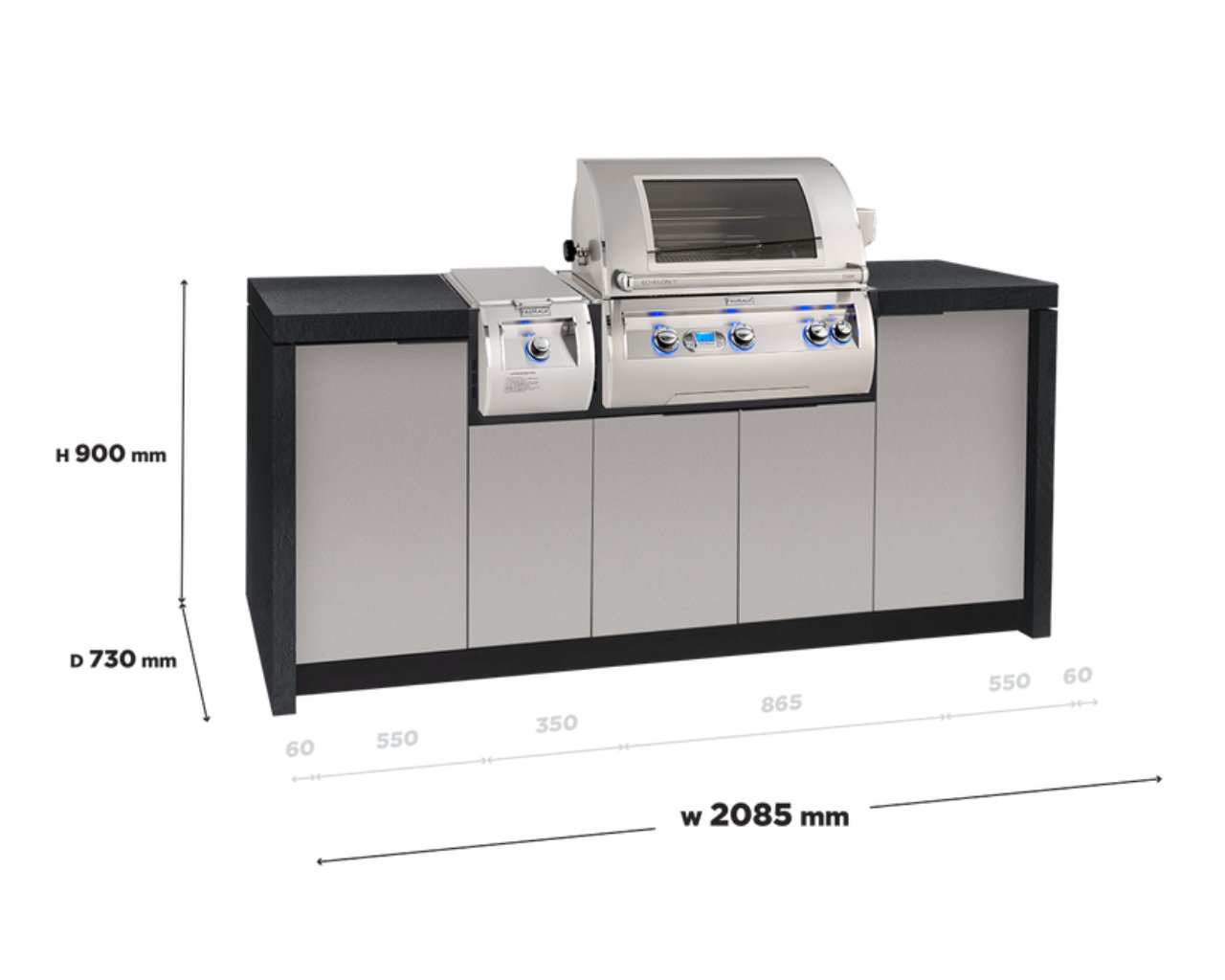 Fire Magic Grills Island System to suit A660i & E660i with Side Burner ( BBQ and Side Burner Sold Separately), , hi-res image number null