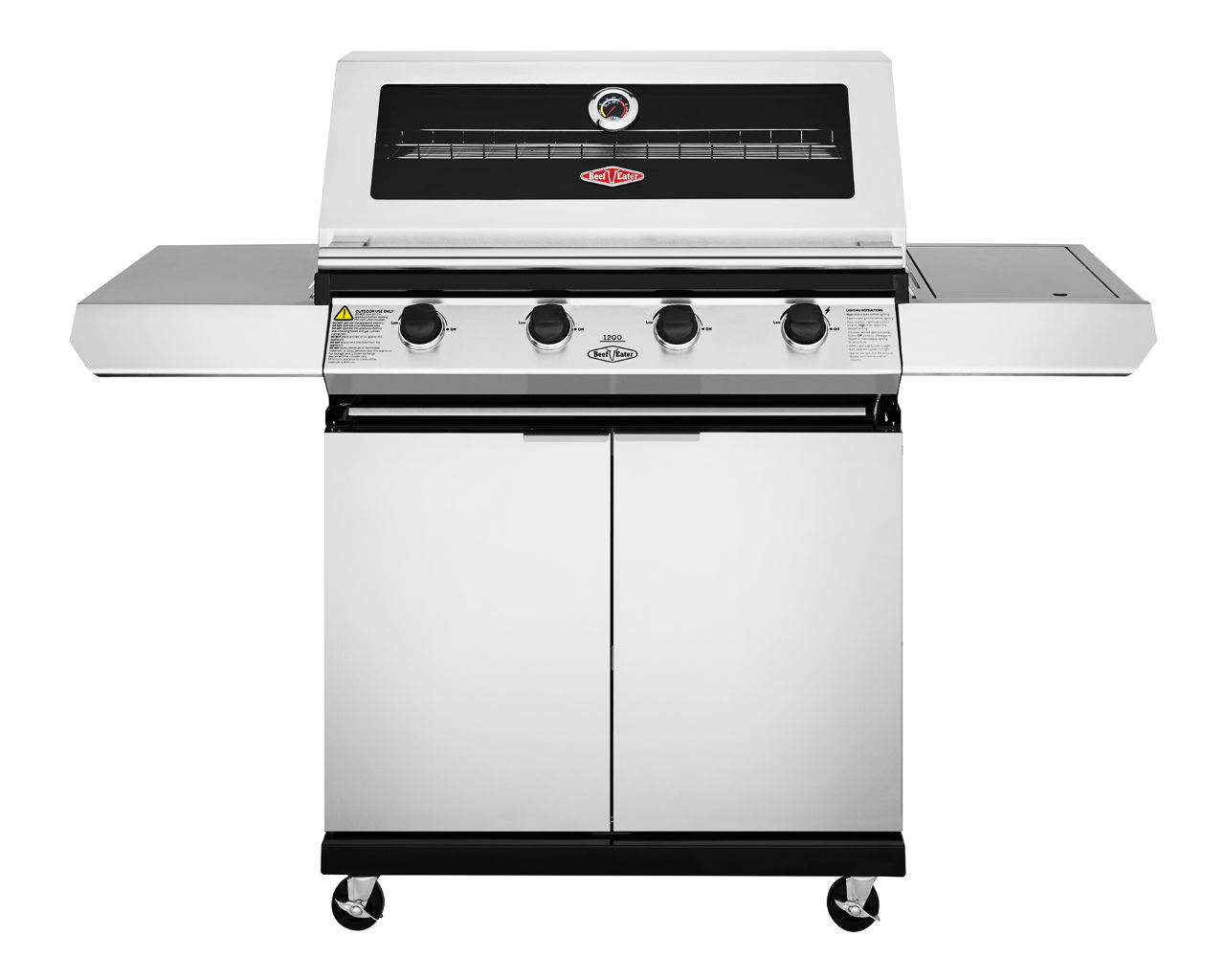 BeefEater 1200 Series - 4 Burner Stainless Steel BBQ With Side Burner, , hi-res image number null