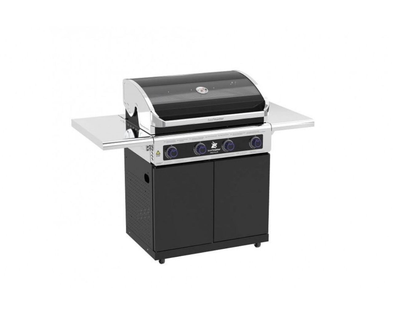 Premium Beefmaster 4 Burner BBQ on Classic Cart with Folding Shelves, , hi-res image number null