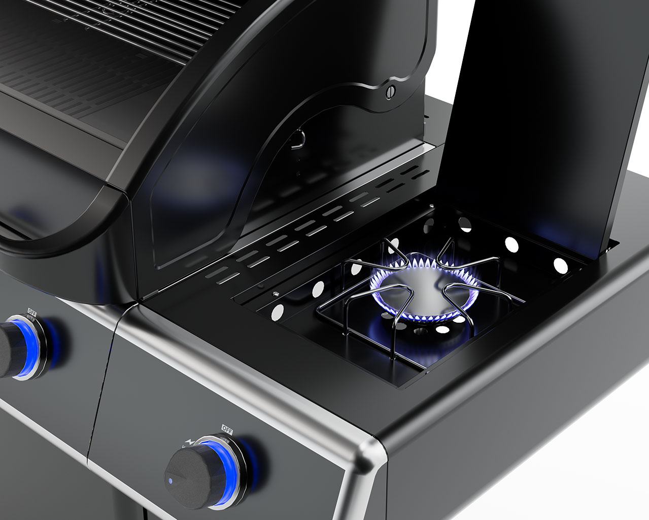Premium Beefmaster T-Series 4 Burner BBQ on Classic Cart with Stainless Steel Side Burner, , hi-res image number null