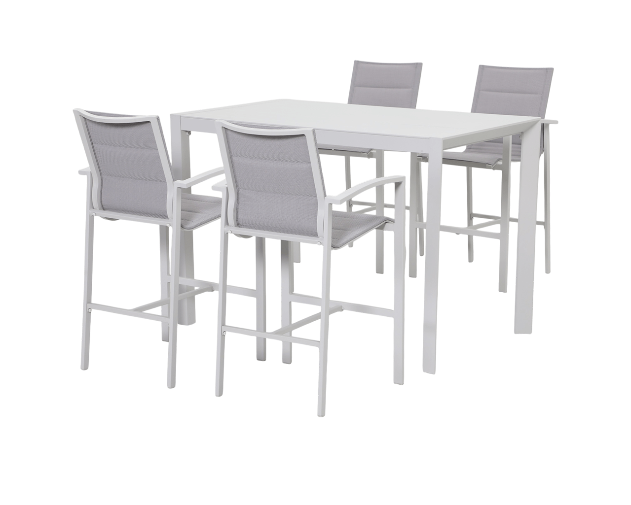 Boston-Jette 4 Seater Bar Dining Setting Bundle - Bone, Bone, hi-res image number null