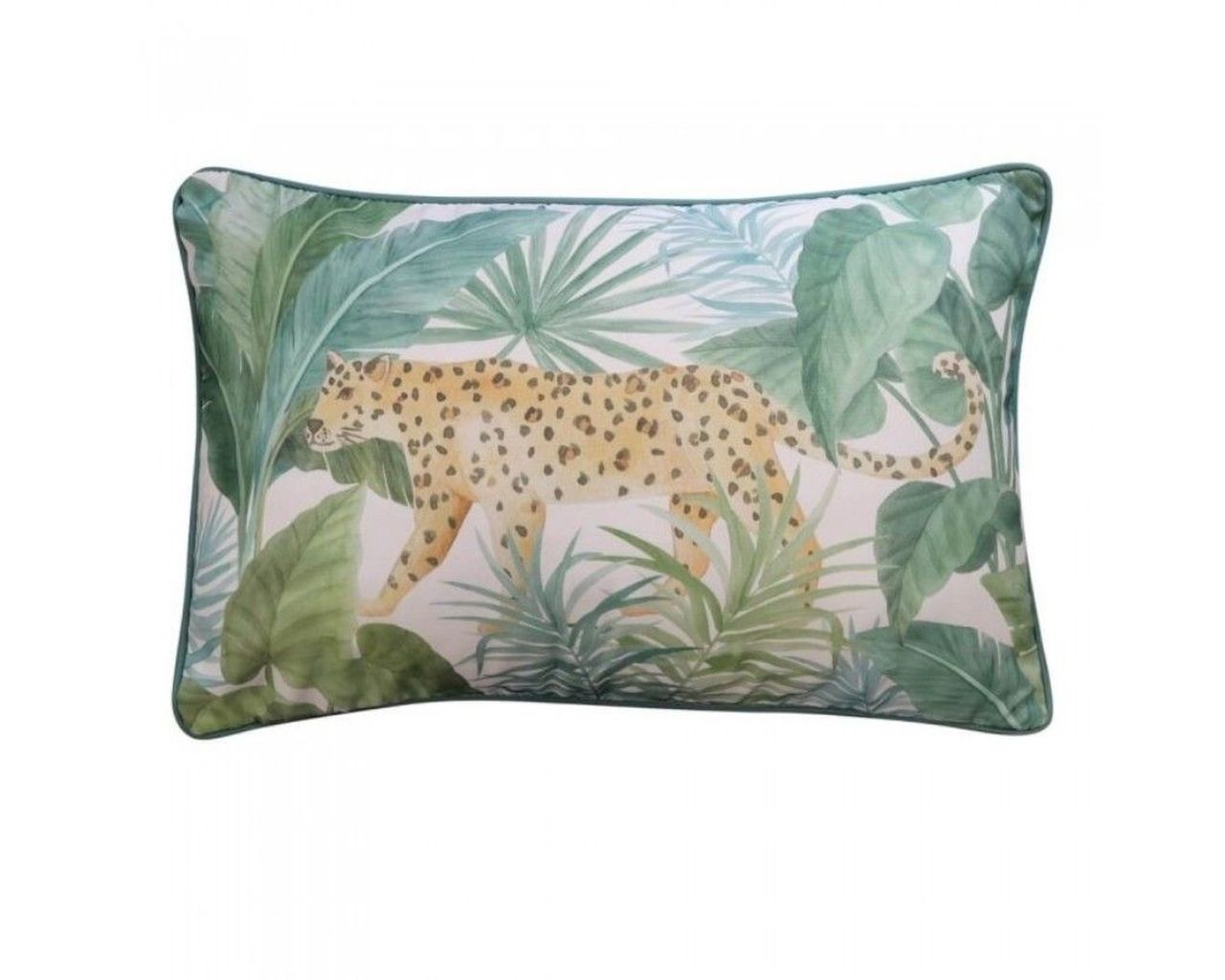 Jungle Leopard Teal Cushion 40 x 60cm, , hi-res image number null