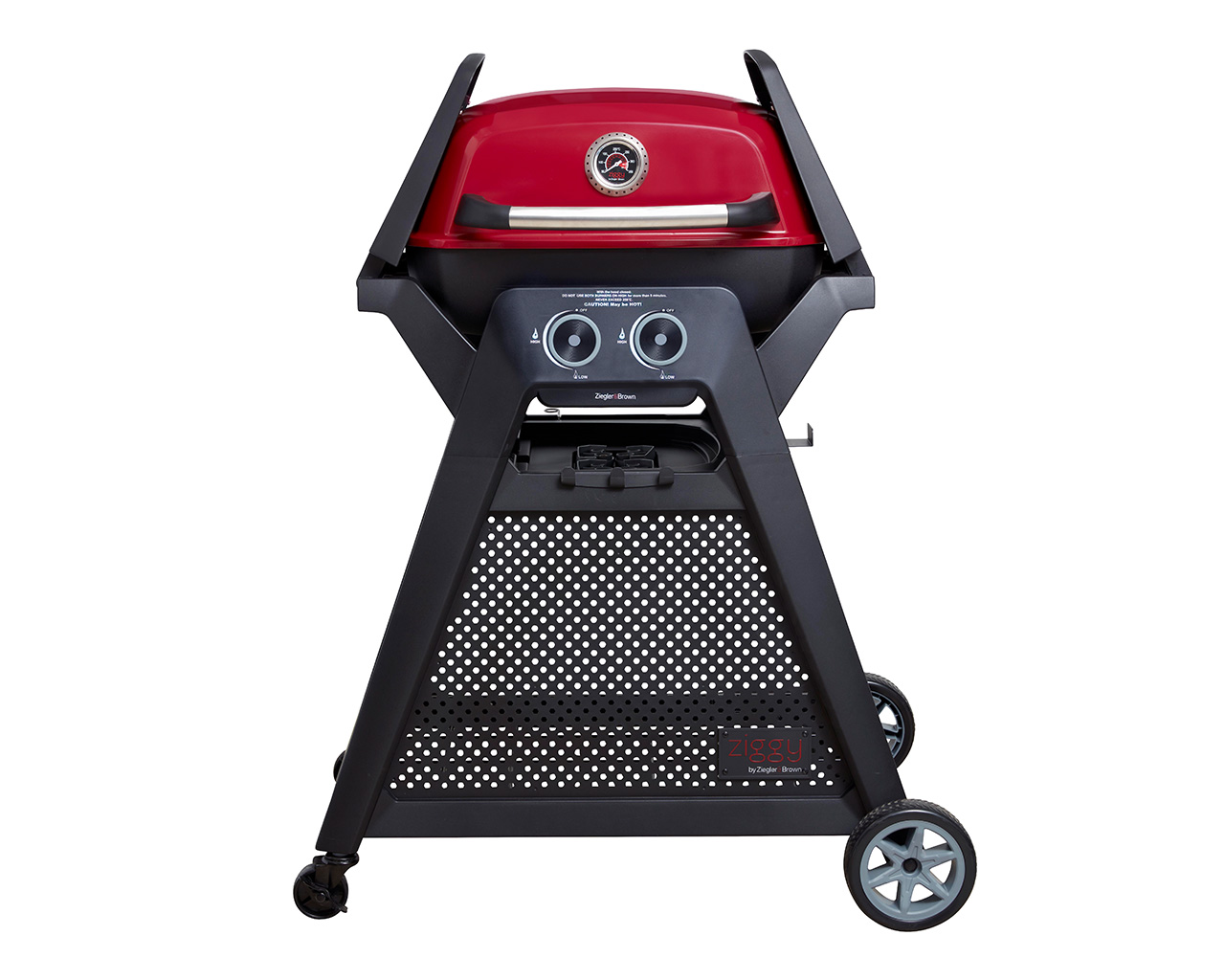 Ziggy Elite Twin Grill LPG BBQ Plus Cart Bundle - Chilli Red, Chilli Red, hi-res image number null