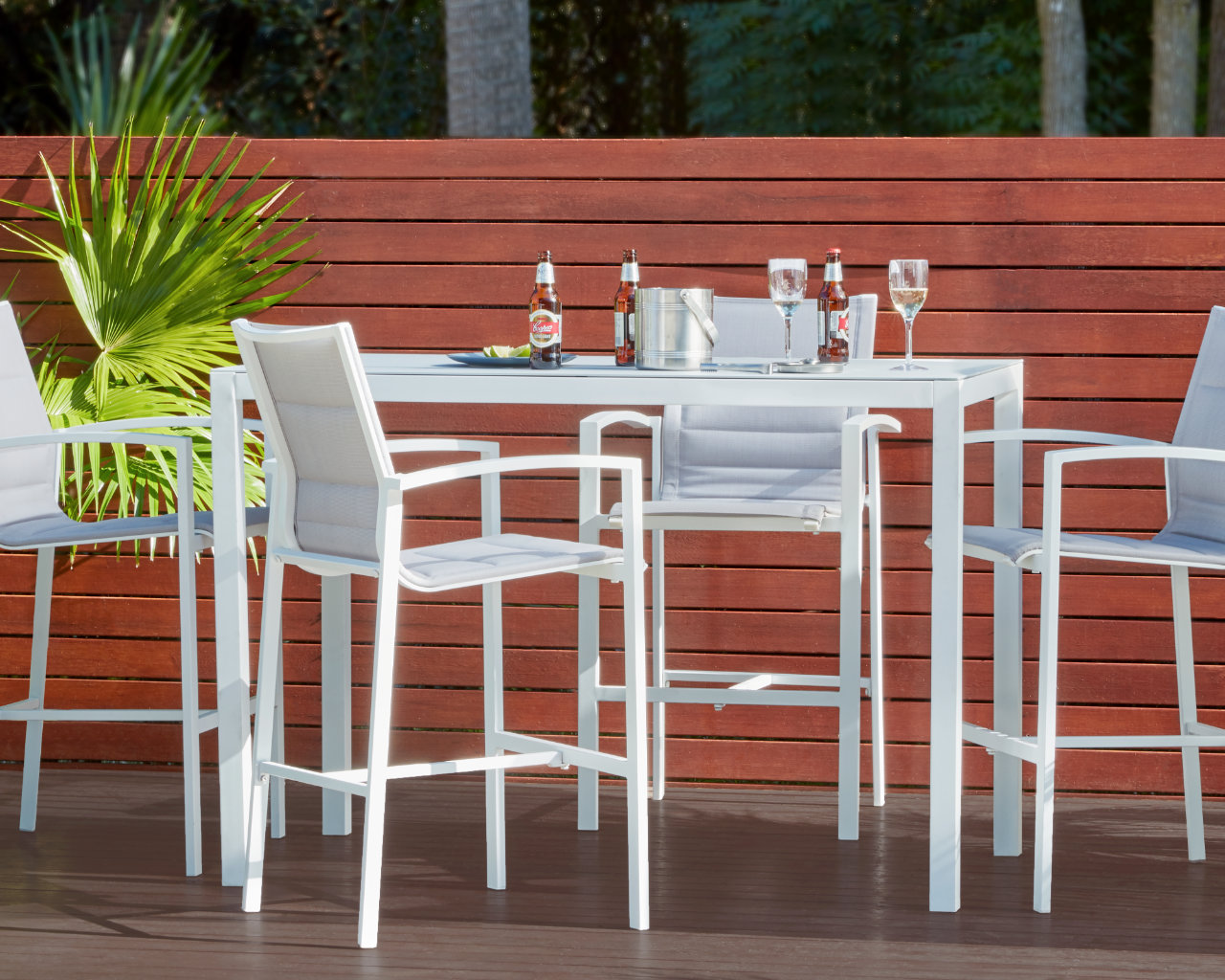 Boston 5 Piece Bar Setting - White, White, hi-res image number null