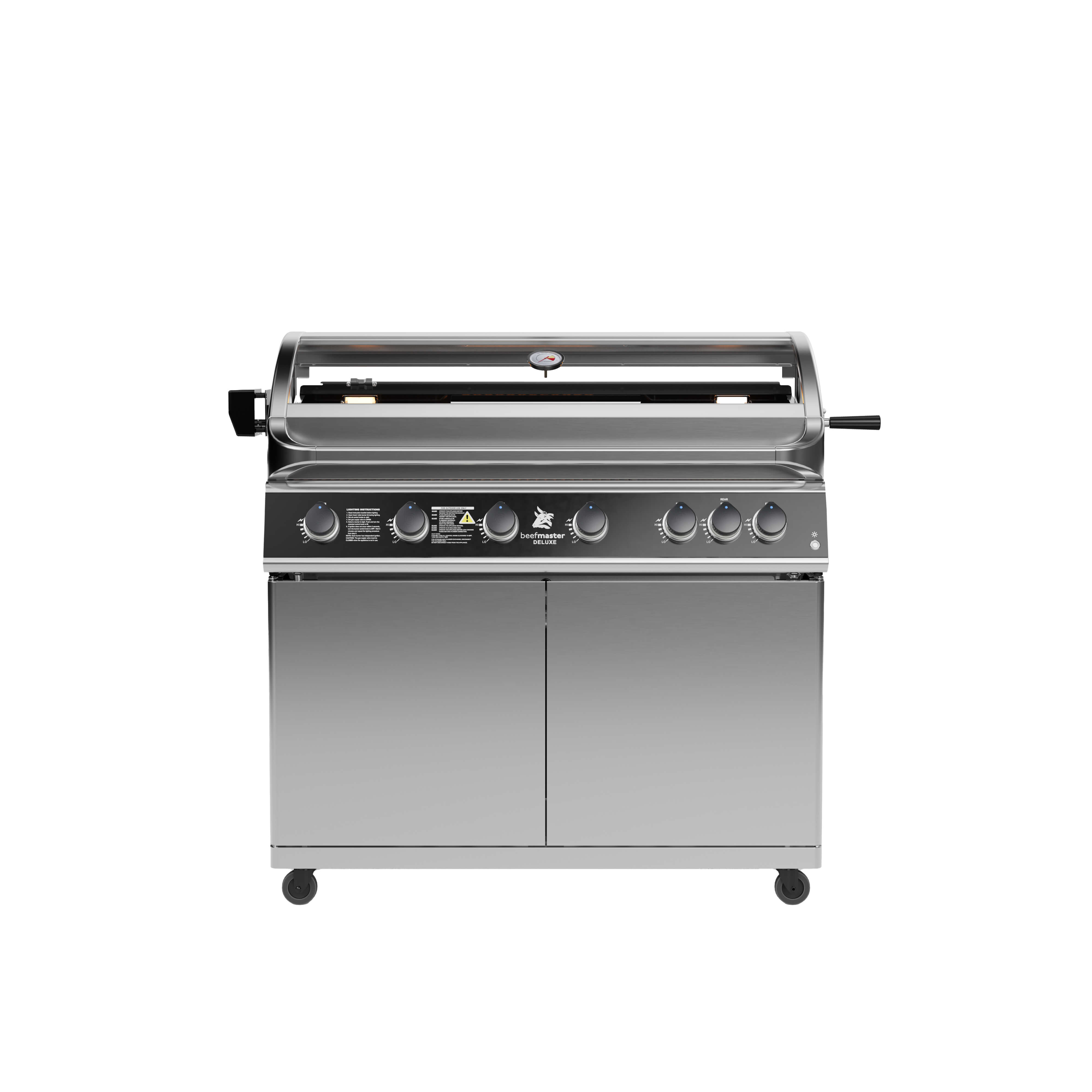 Deluxe Beefmaster T-Series 6 Burner BBQ on Deluxe Cart Roll In, , hi-res image number null