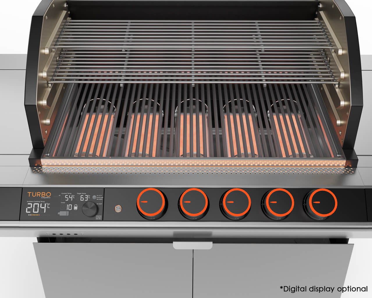 Ziegler & Brown Turbo Elite 5 Burner BBQ on Cart with Side Burner & Drawer (T Series), , hi-res image number null