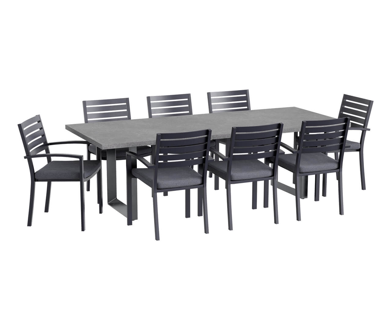 Boston-Avalon 9 Piece Dining Setting (Gunmetal Grey), , hi-res image number null