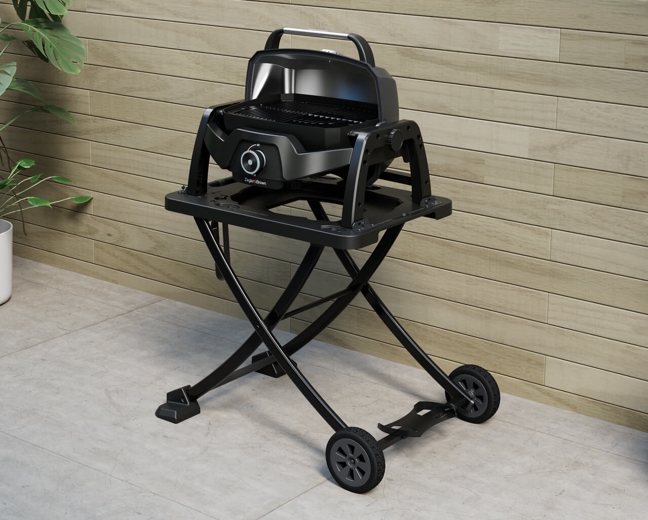 Ziggy Elite Nomad Single Burner Flame Failure BBQ plus Cart Bundle - Gunmetal Grey, , hi-res image number null