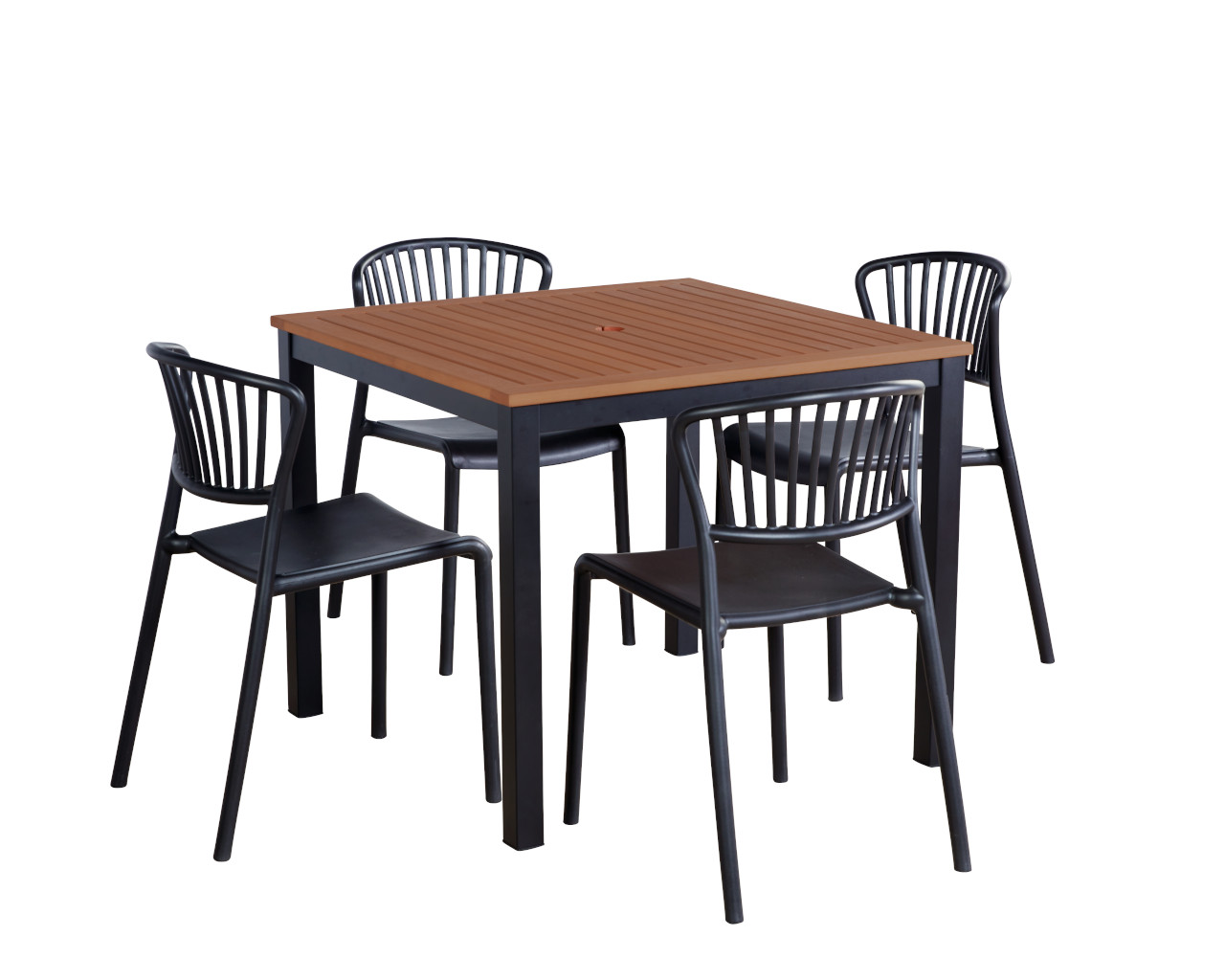 Florence-Lynx 5 Piece Dining Setting (Black), , hi-res image number null