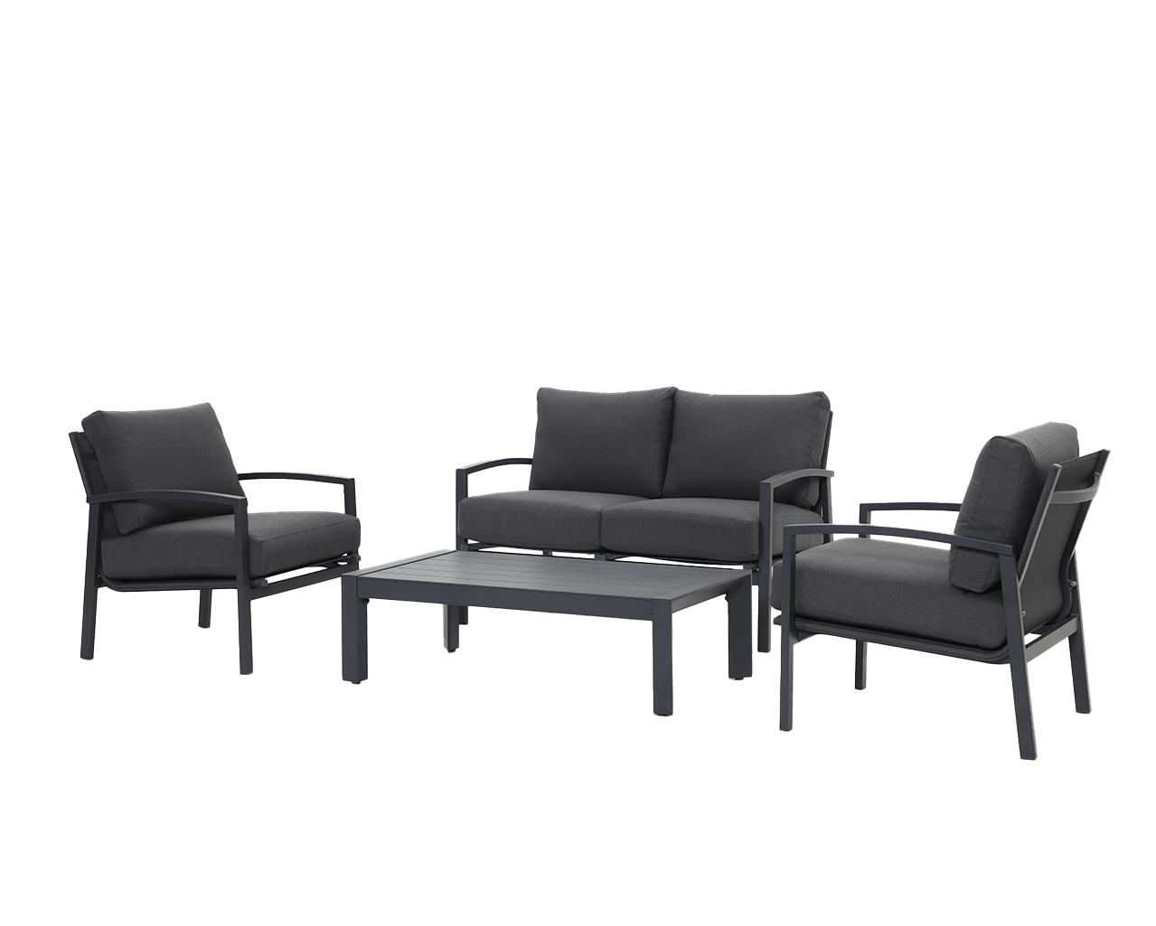 Jette 4 Seater Lounge Bundle - Gunmetal Grey, , hi-res image number null