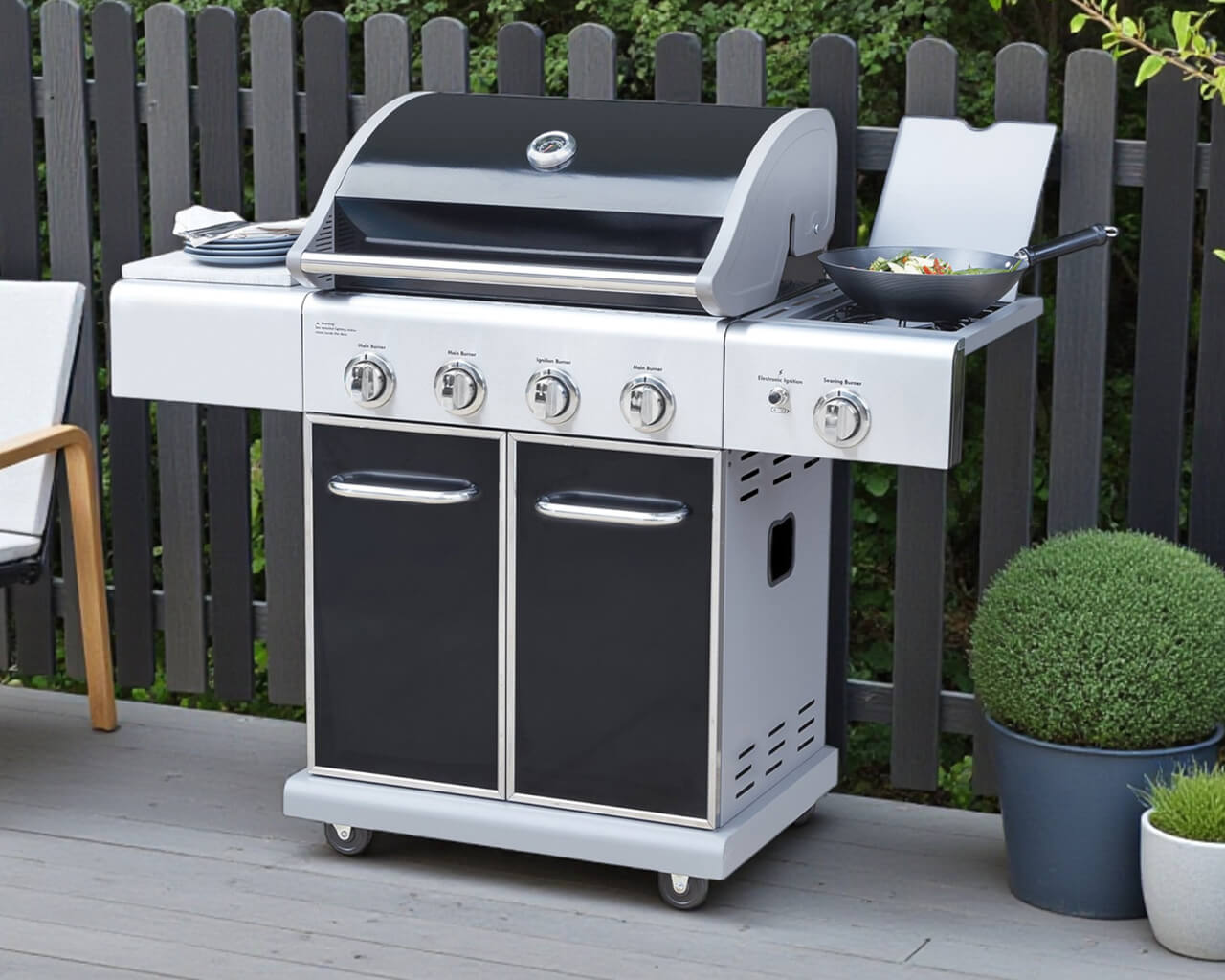 Connoisseur 4 Burner BBQ With Side Burner, , hi-res image number null