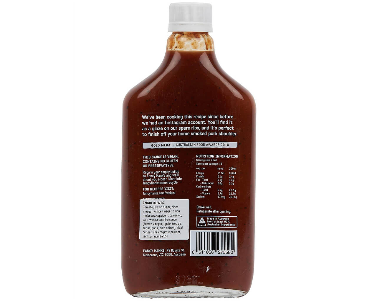 Fancy Hanks Original BBQ Sauce 375ml, , hi-res image number null