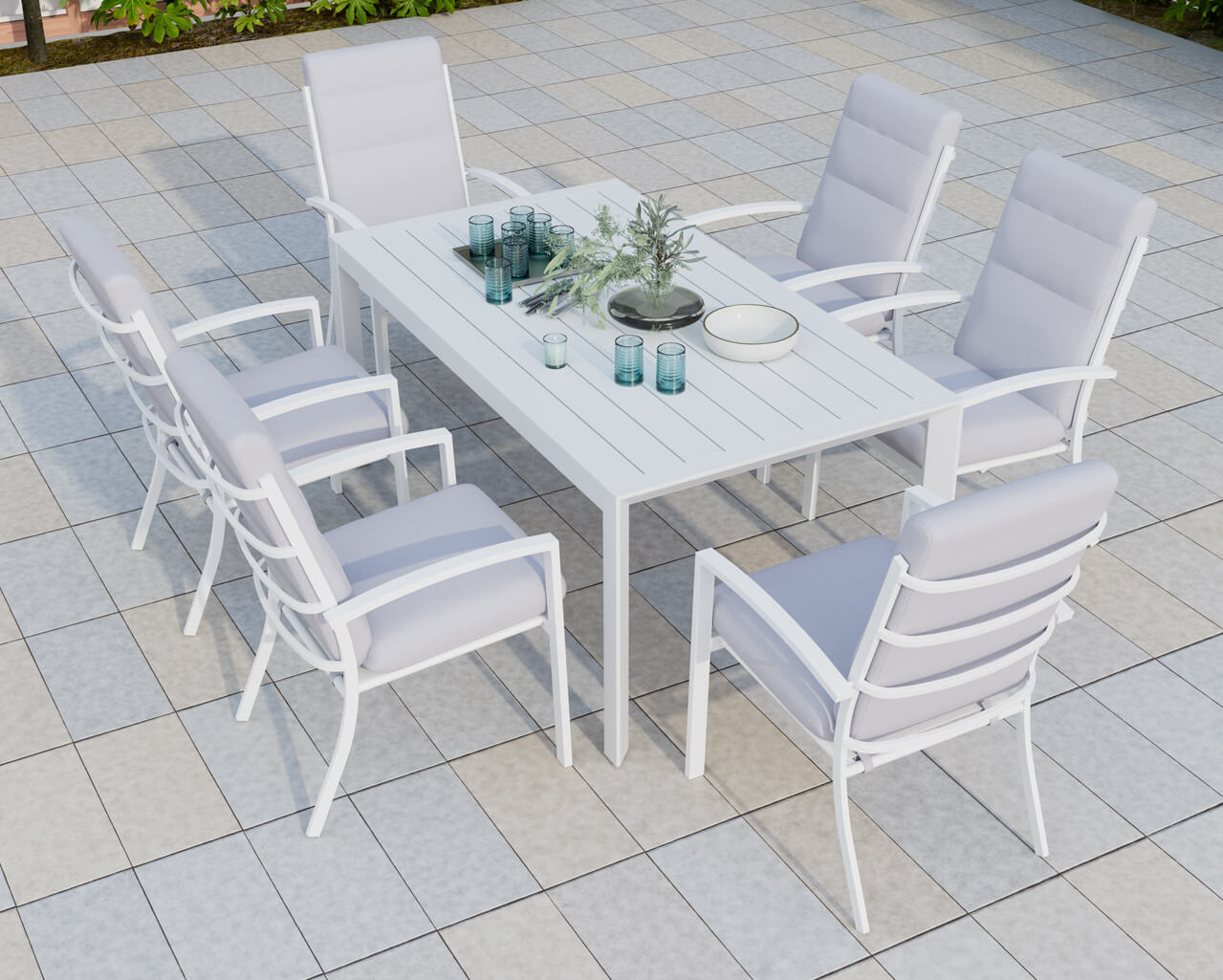 Jette 6 Seater Dining Setting Bundle - Bone, Bone, hi-res image number null