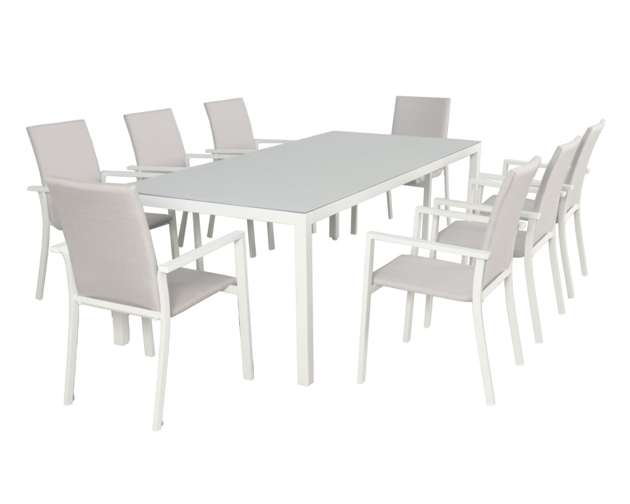Jette-Boston Quick Dry 9 Piece Dining, White, small-swatch