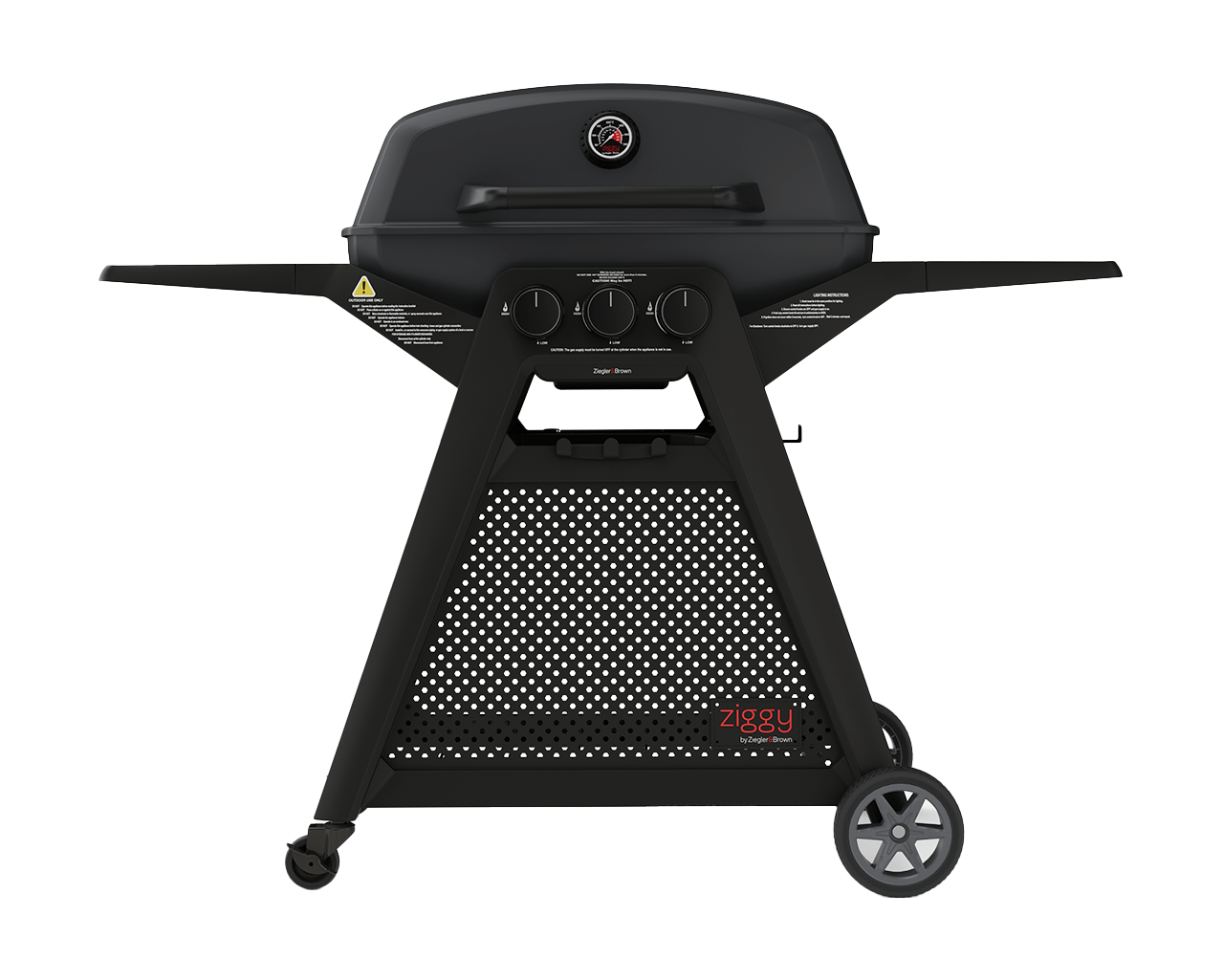 Ziggy Elite Triple Grill LPG BBQ Plus Cart Bundle - Midnight (Limited Edition), Midnight Limited Edition, hi-res image number null