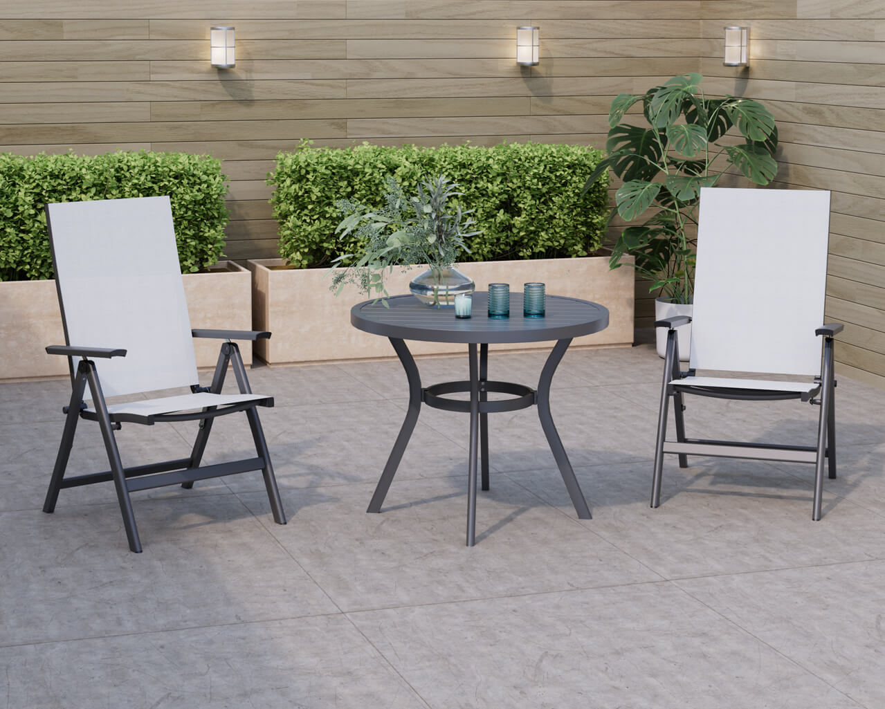 Frankie-Jette 3 Piece Chat Setting - Gunmetal Grey, , hi-res image number null