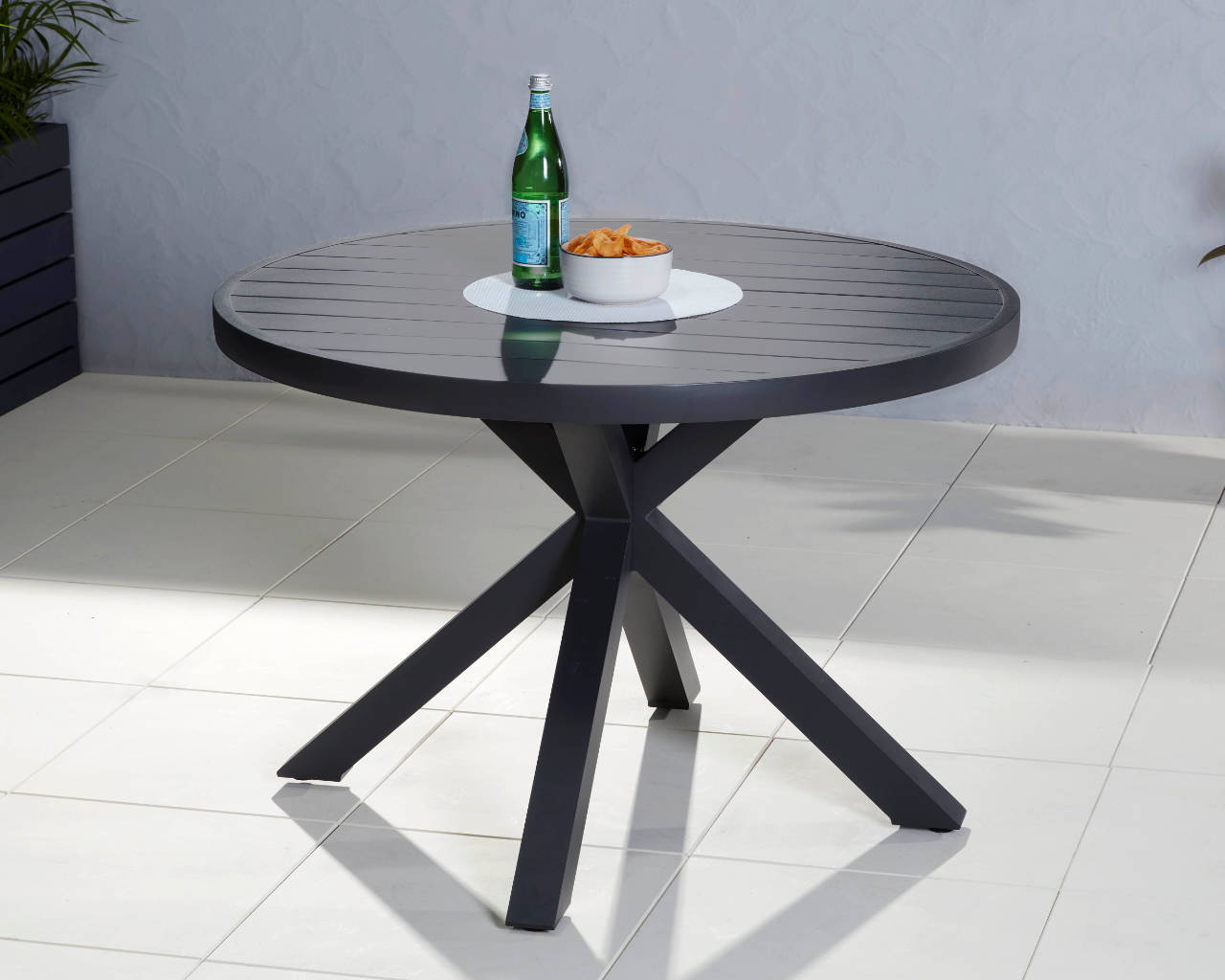 Jette Round Dining Table 107.5cm (Gunmetal Grey), , hi-res image number null