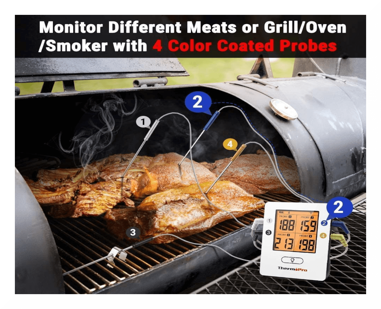 Buy ThermoPro TP25 Multi Probe Meat Thermometer at Barbeques Galore.