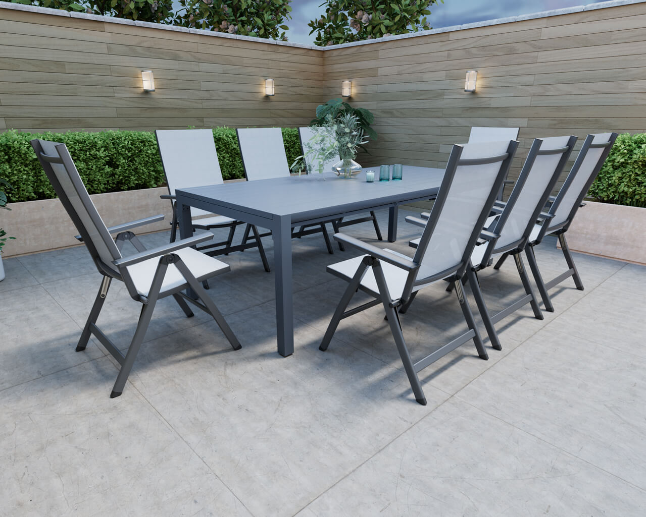 Frankie-Jette 9 Piece Dining Setting - Gunmetal Grey, , hi-res image number null