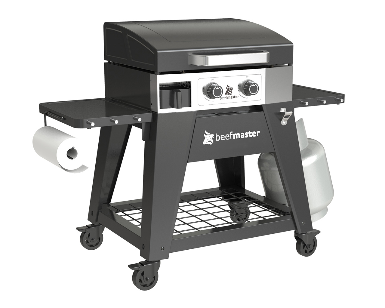 Beefmaster Griddle 2 Burner Flat Top BBQ on Cart