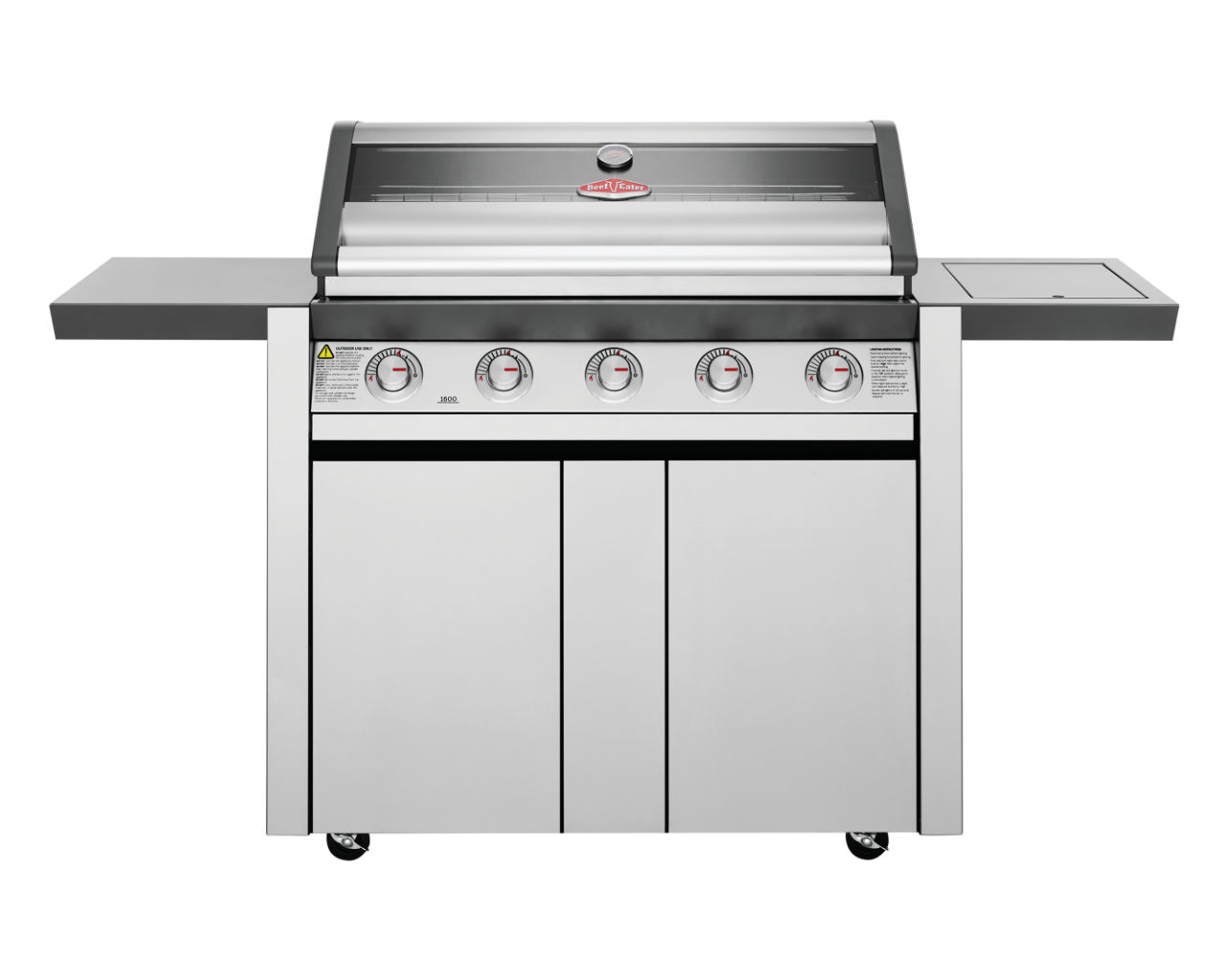 BeefEater 1600 Series - 5 Burner Stainless Steel BBQ With Side Burner (Silver), , hi-res image number null