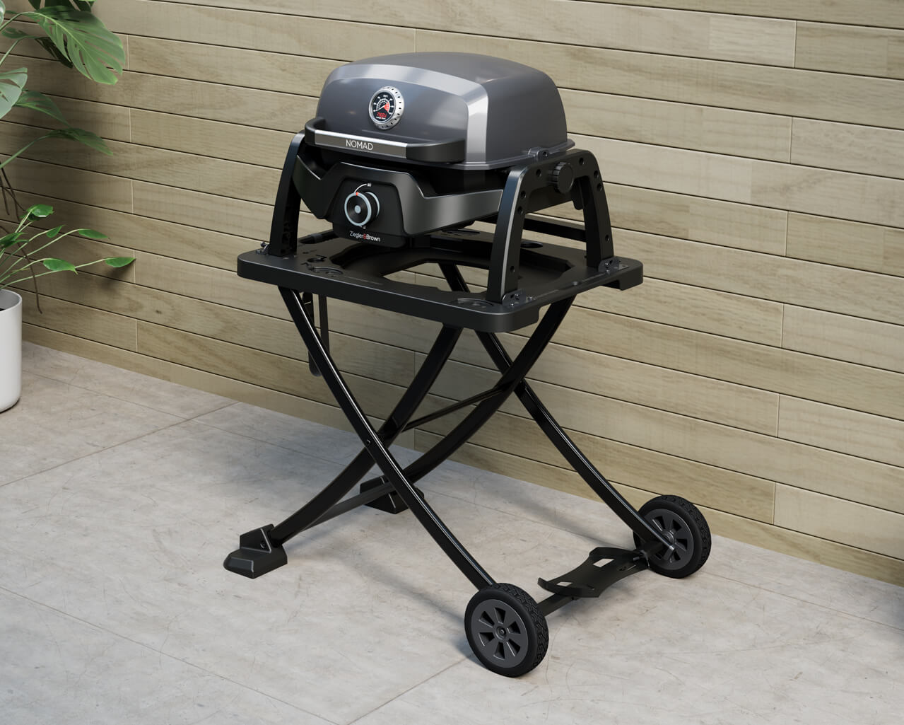 Ziggy Elite Nomad Single Burner Flame Failure BBQ plus Cart Bundle - Gunmetal Grey, , hi-res image number null