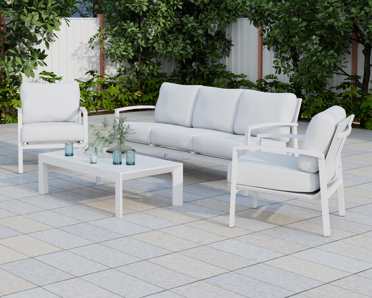 Jette 5 Seater Lounge Setting Bundle - Bone, Bone, hi-res image number null