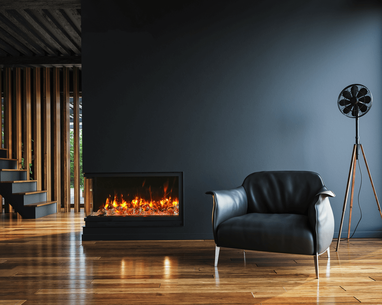 Amantii Smart 40" unit – 10 5/8" in depth 3 sided glass fireplace, , hi-res image number null