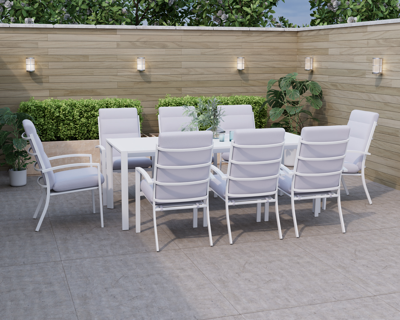 Jette 8 Seater Dining Setting Bundle - Bone, Bone, hi-res image number null