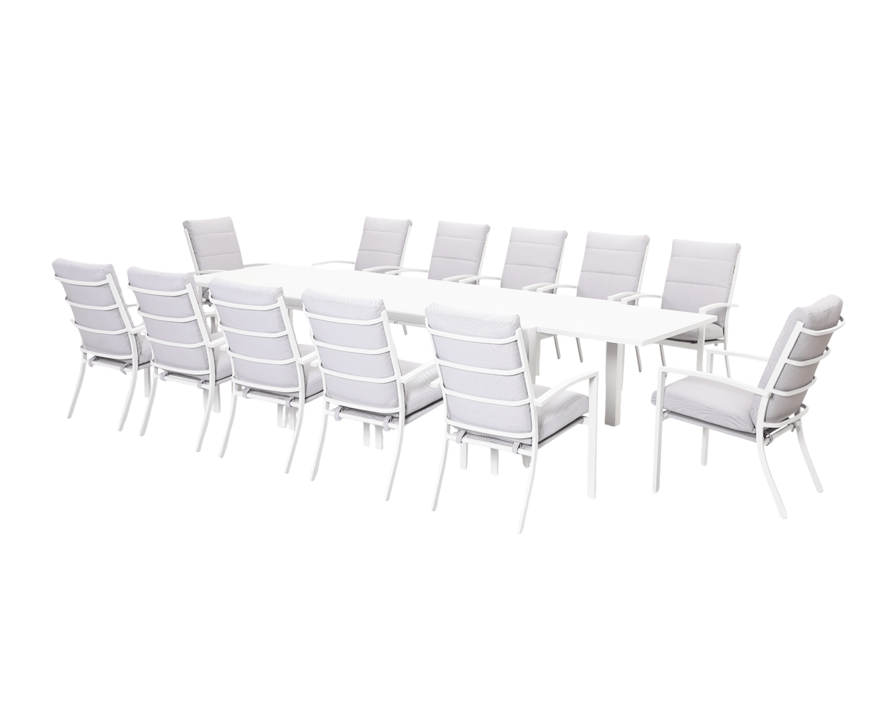 Jette 12 Seater Extension Dining Setting Bundle - Bone, Bone, hi-res image number null