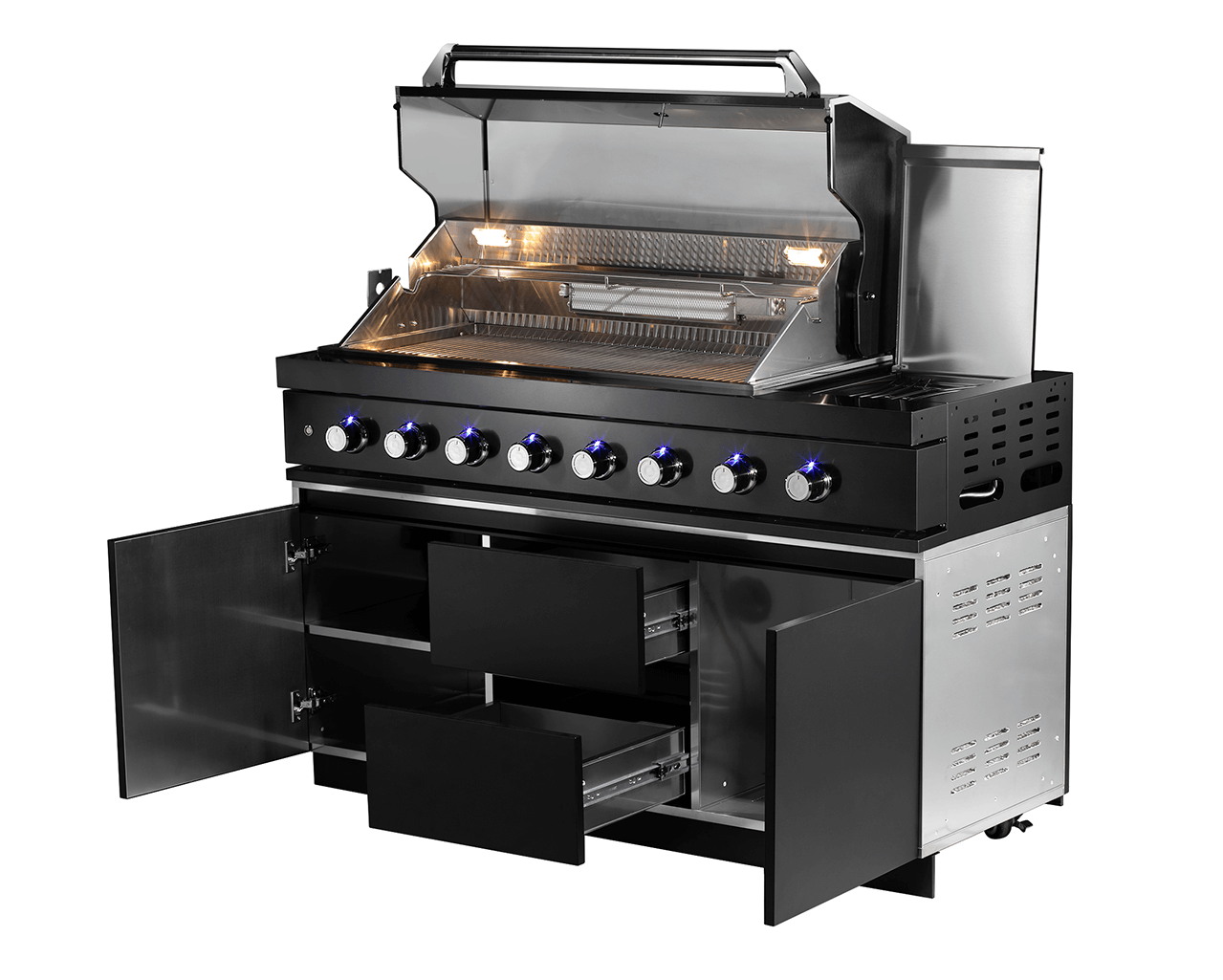 Aspire 6 Burner BBQ with Rear & Side Burners (LPG Gas), , hi-res image number null