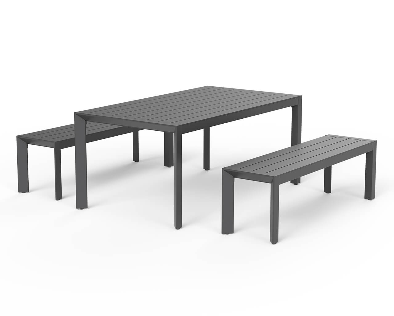Jette 6 Seater Dining Bench Bundle - Gunmetal Grey, Gunmetal Grey, hi-res image number null