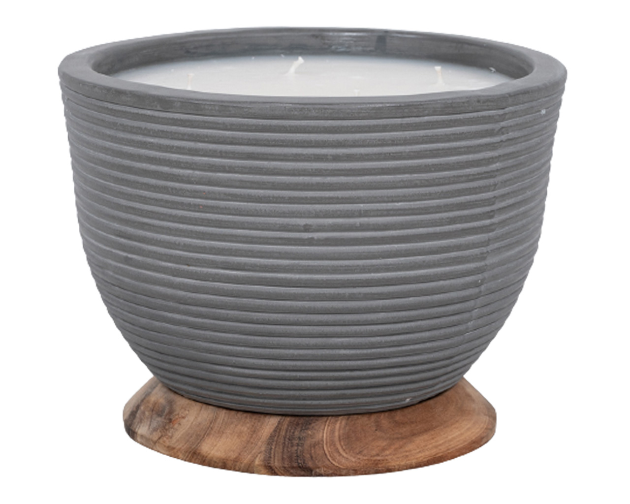 Citronella Ceramic Grey Candle with Acacia Base, , hi-res image number null
