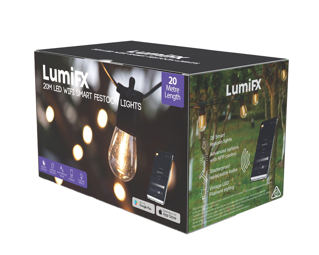 LumiFX 20m Wi-Fi Smart Festoon Lights, , hi-res image number null
