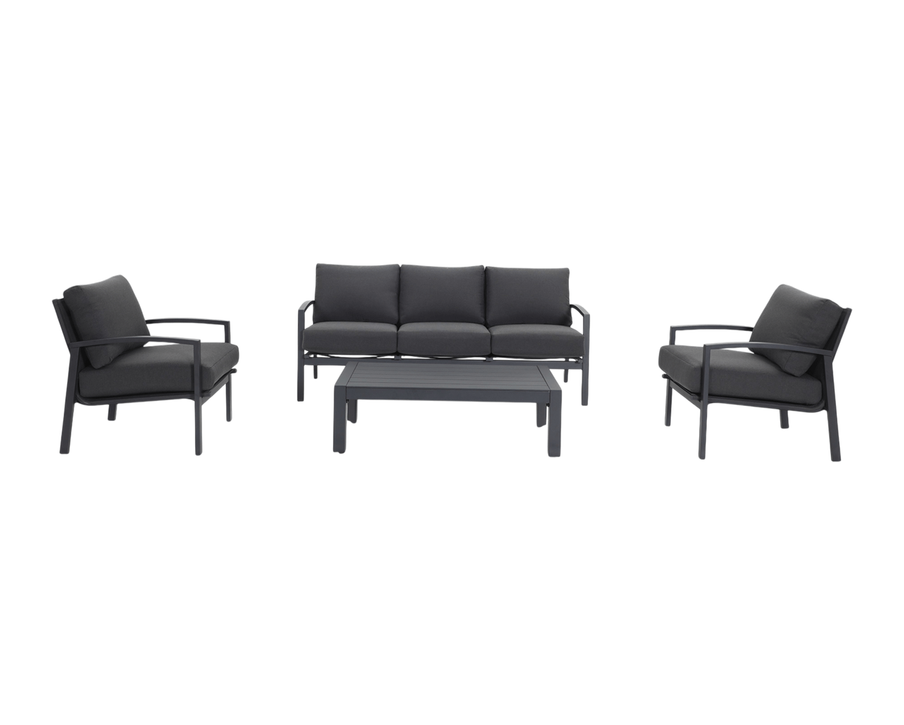 Jette 5 Seater Lounge Setting Bundle - Gunmetal Grey, Gunmetal Grey, hi-res image number null