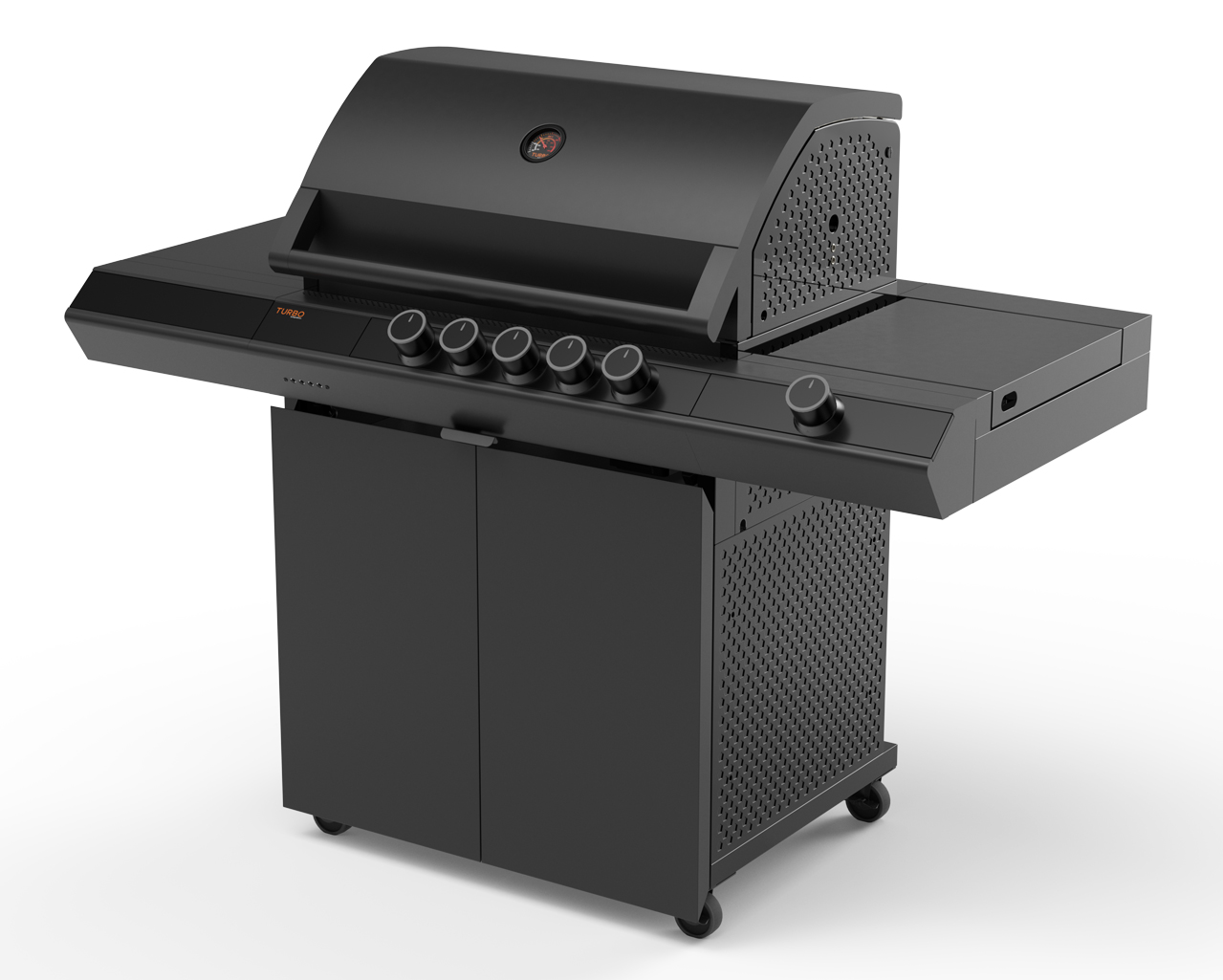 Ziegler & Brown Turbo Classic 5 Burner BBQ on Cart with Side Burner & Drawer (T Series), , hi-res image number null
